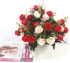 4 Pezzi Fiori Finti per Cimitero Fiori Artificiali Rosa Fiori Finti per Decorazi