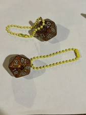 Custom D20 Dice Keychain, Glittering Gold With Silver Numbers, DND Accessories