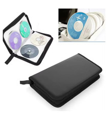 Disc CD Holder 80 DVD Case Storage Wallet VCD Organizer Faux Leather Zipper Bag