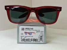 Classic Ray Ban Wayfarer Unisex Sunglasses. Transparent Red W/Colorblock. RB2140