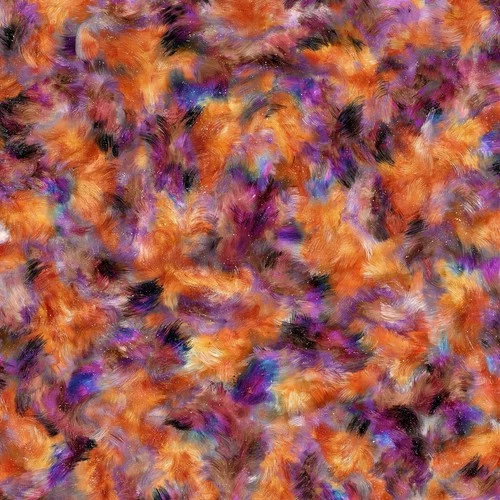 108-inch Cotton  Cotton By the Yard Furr-EE Cosmic Dragon Gold Orange Purple - product listing photo