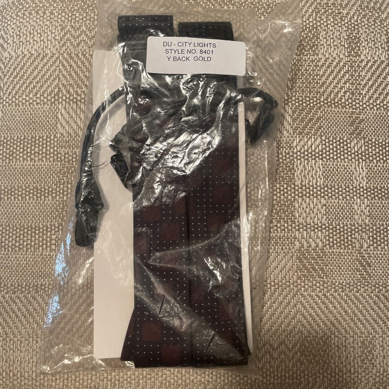Suspenders Black Gold “city Lights” Pattern New In Packaging