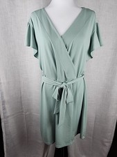 Nine West Faux Wrap Dress Women’s XXL Business Cocktail Date Night Mint Green 