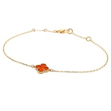 Van Cleef Arpels Sweet Alhambra Carnelian Bracelet K18 Pink Gold Ladies ...