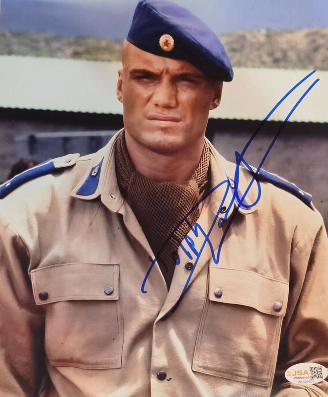 Dolph Lundgren Signed Rocky IV Drago 8X10 Metallic Photo Autograph JSA Coa