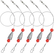 Carolina Rig Sawater Bass Fishing Kit Ready Tied Steel Leaders 10PCS 