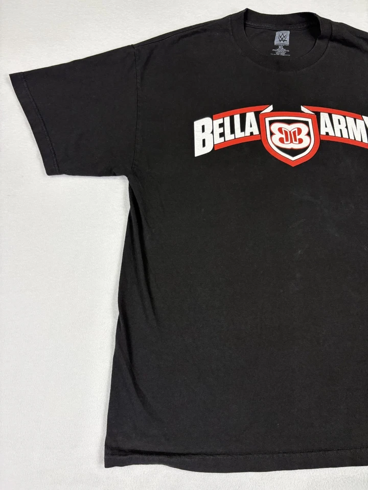 CAMISETA DE LUCHA LIBRE DEL EJÉRCITO WWE BELLA PARA HOMBRE XL NEGRA LOGO GEMELOS ROPA AUTÉNTICA GRÁFICA Foto 2 de 4
