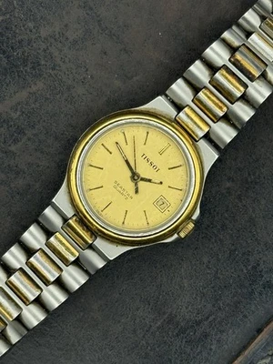 Tissot Seastar Quartz Damenuhr Lady D 311 A Edelstahl-Gold plattiert - Bild 1 von 4