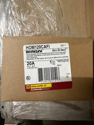 SET OF 5 Square D HOM120CAFI 20 A Combo Circuit Breaker 20A Amp Arc Fault New
