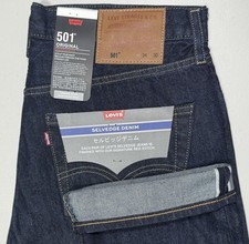 Levis 501 cimosa giapponese linguetta blu e linguetta rossa vintage regular vestibilità dritta UK
