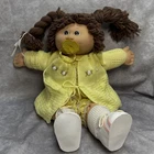 Vintage Cabbage Patch Kids Doll Xavier Roberts Signed Yarn Brown Hair Pacifier
