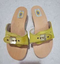 DR SCHOLLS Dr Scholl  s Original Sandals Wood Leather Slides Size 7