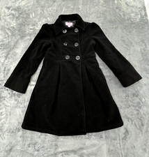 Copper Key Dressy Coat Girls 10/12 Black Collared Double Breasted 6 Button