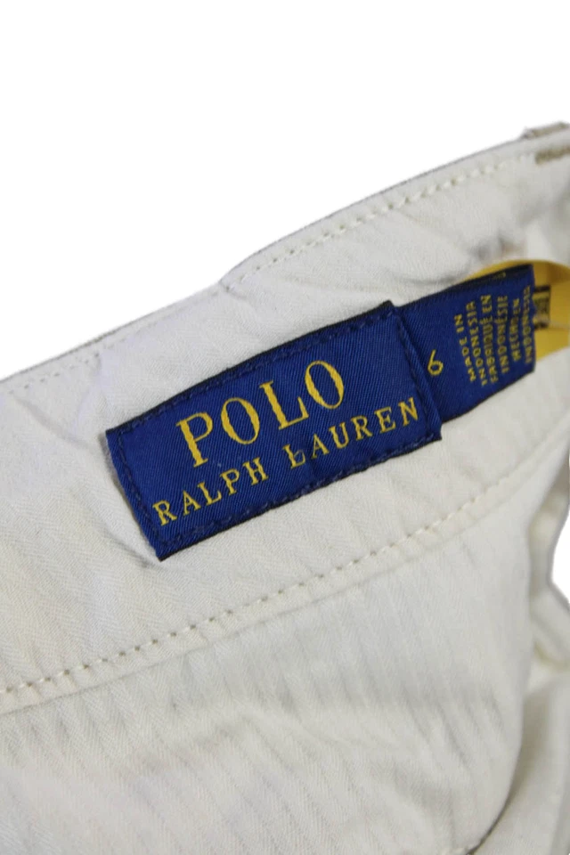 Polo Ralph Lauren Mujer Algodón Bolsillo Pierna Ancha Capris Beige Talla 6 Foto 4 de 4