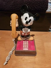 Vintage 1970’s Disney Mickey Mouse Landline Push Button Phone Telephone Untested