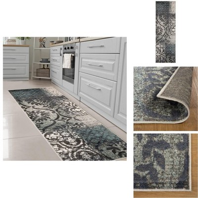 Superior Indoor Area Rug, Modern Abstract Runner,2'7''x10', Rivulet Z