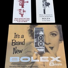 Brochure Bolex Paillard 8mm + listini prezzi anni 50 cinepresa svizzera effimera