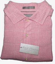 Cremieux Signature Long Sleeve Shirt XL Pink Houndstooth Check Linen NWT (DCS656