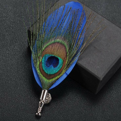 Brooch Pin Peacock Pheasant Feather Suit cape pin Lapel Wedding Party Hat Clip - Picture 5 of 13