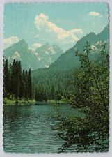 Wyoming String Lake Grand Teton Park  vintage scallop edge 6x4 Postcard d4