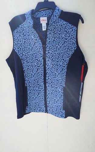 RUBY RD. SIZE LARGE BLUE, ZIP FRONT, SLEEVELESS VEST - Picture 3 of 5