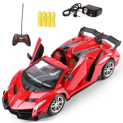 1:14 Lamborghini RC Car Remote Control Fast Racing Car w/ Lights Doors Open -Red