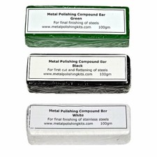 Metal Polishing Compound Bars Green White Black Steel Stainless Steel +/- 100g 