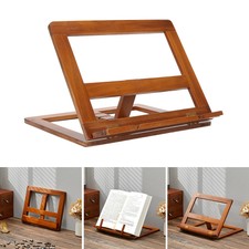 Retro Wooden Desktop Folding Book Paper Clip Reading Rack Stand Cookbook Bracket