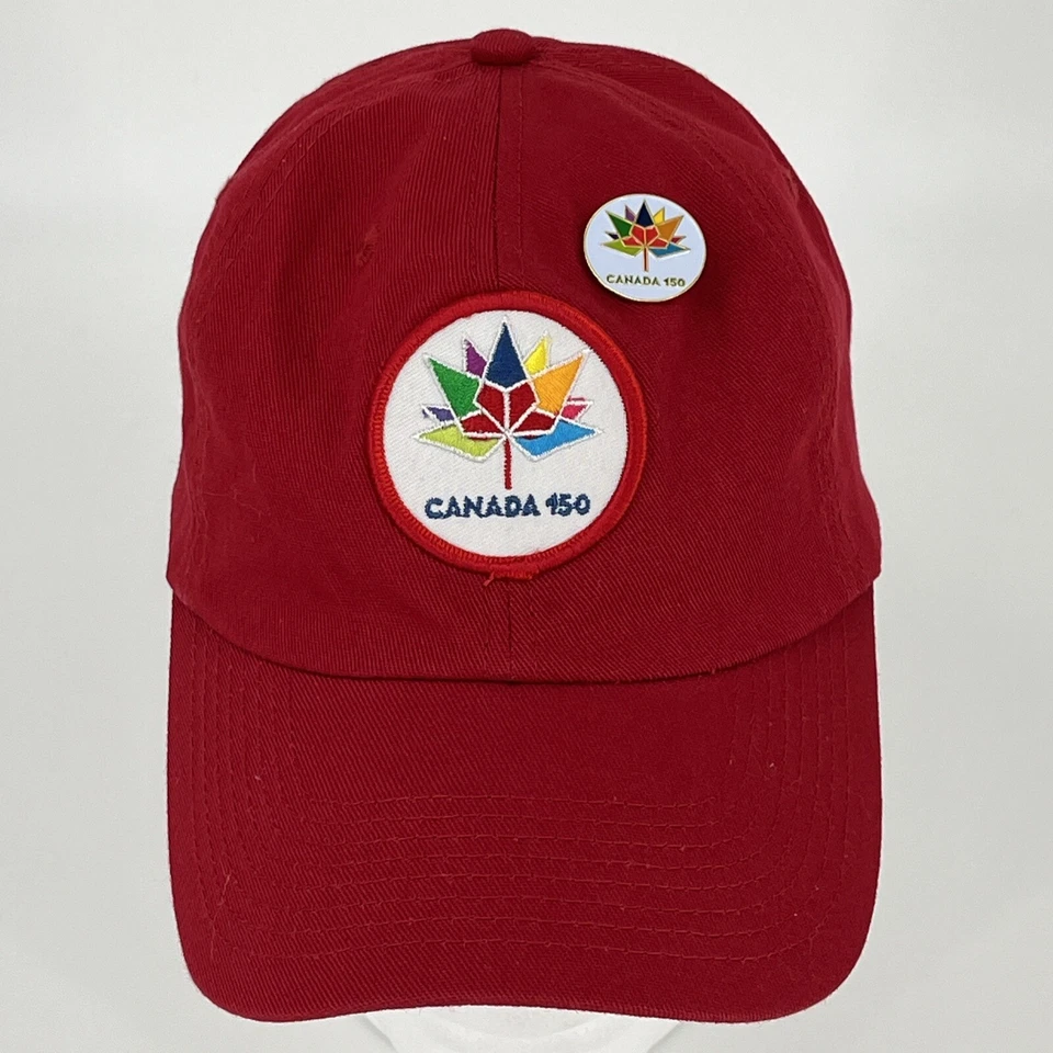 Canada 150 Hat - GGS 150th Anniversary Red StrapBack Baseball Cap EUC w/ Hat Pin - Image 2 of 4