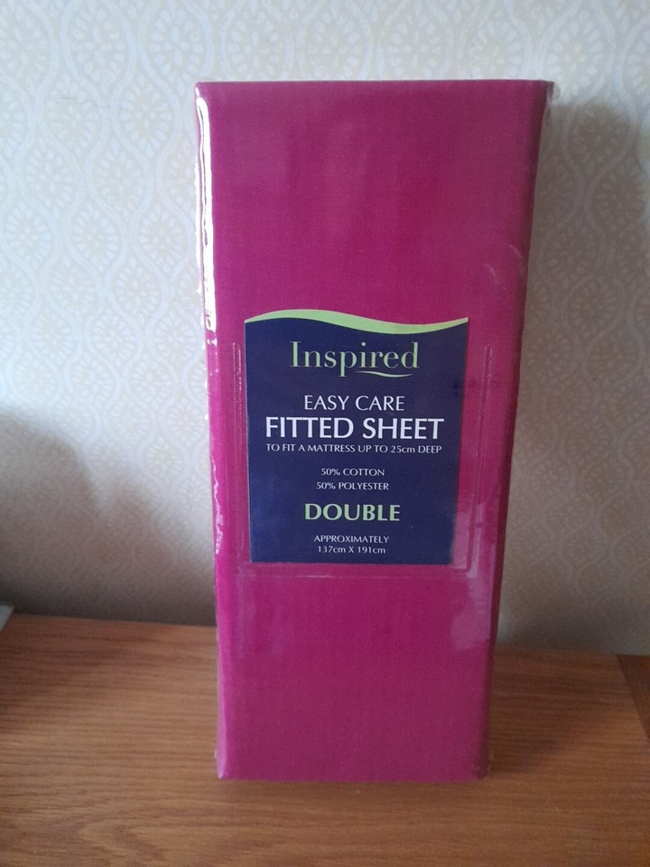 Double bed fitted sheet fuchsia pink Brand new.Easycare. eBay