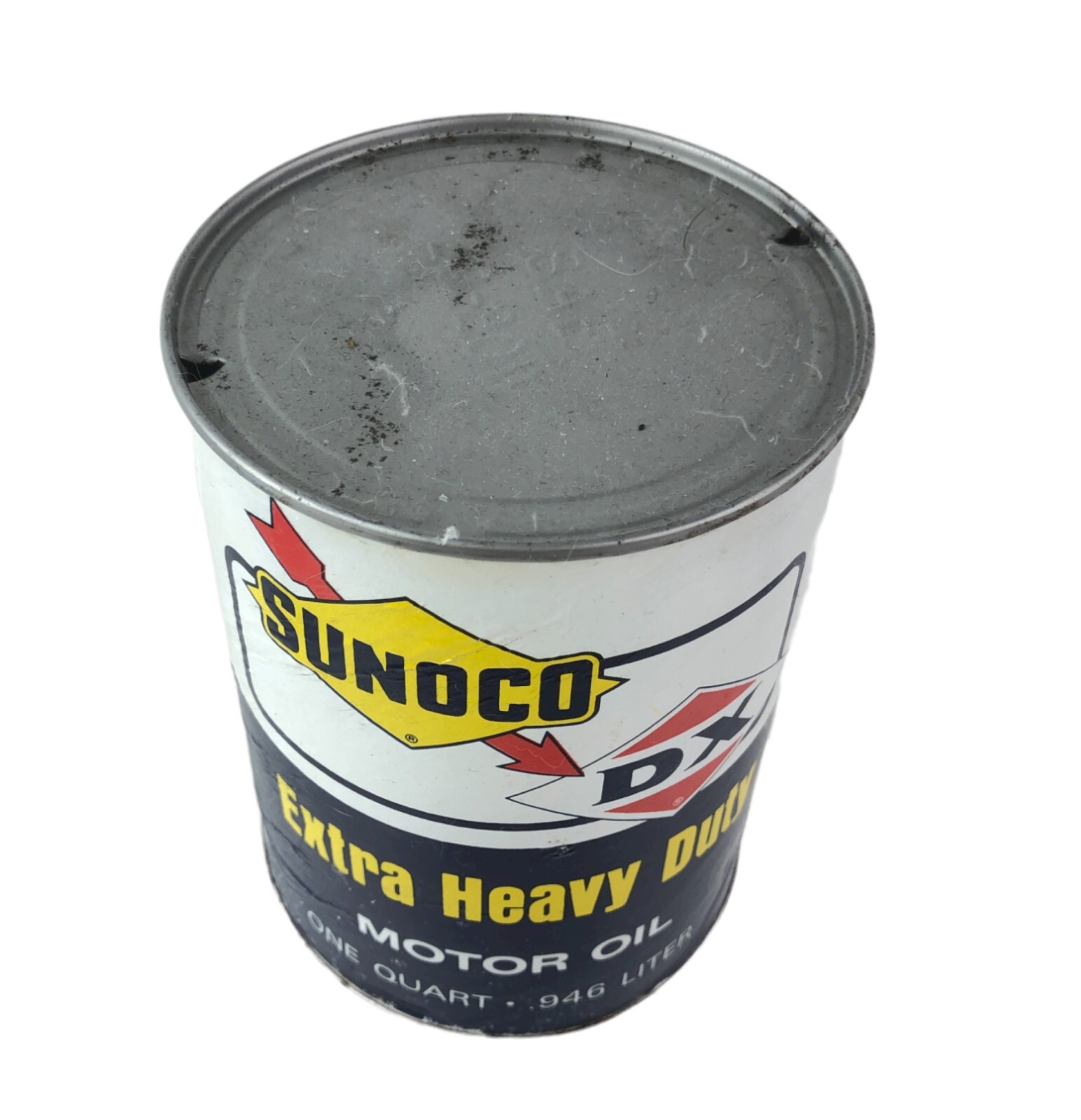 Vintage Sunoco DX Extra Heavy Duty Paperboard Quart Motor Oil Can Empty