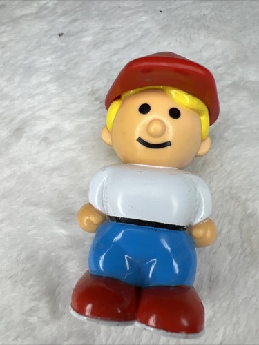 Little People Figure Man Boy Kid Toy Red Hat White Shirt Blue Pants Fisher Price - Picture 3 of 20