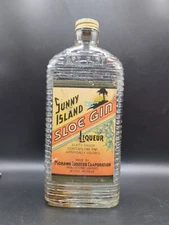 Sunny Island Sloe Gin Bottle made by Mohawk Liqueur Detroit w/ New York License