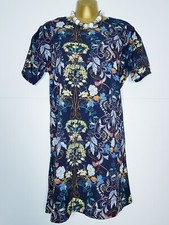BNWT NEW BOOHOO DRESS SIZE 10 FLORAL DARK NAVY 34" CA405
