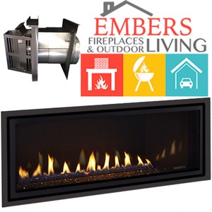 Majestic Jade 42 Linear Direct Vent Fireplace Package Deal Blower