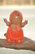 Vintage Red Colorful Baby Doll Celluloid Figurine , Japan