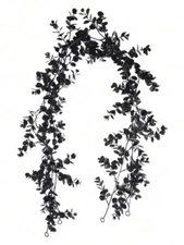4pcs Black Eucalyptus Wreath Artificial Hanging Plant Vine For Halloween