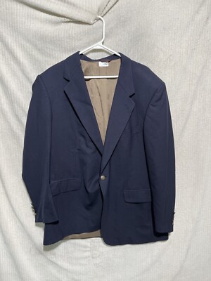 CLUB ROOM MEN'S BLUE WOOL SPORT JACKET COAT BLAZER 48R