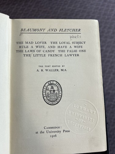 Cambridge English Classics - 10 Vols-The Works of F. Beaumont / J. Fletcher 1905 - Picture 14 of 24