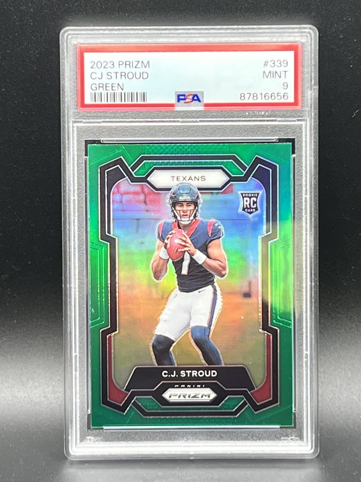 CJ Stroud 2023 Panini Prizm #339 Green Prizm PSA 9 Texans RC Rookie