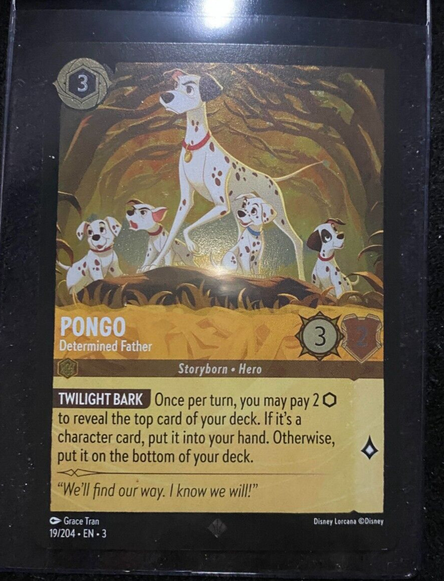 Pongo 19/204 Super Rare COLD FOIL Disney Lorcana - Into the Inklands NM