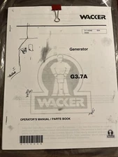WACKER G3.7A  Generator   Operators Manual & Parts Book