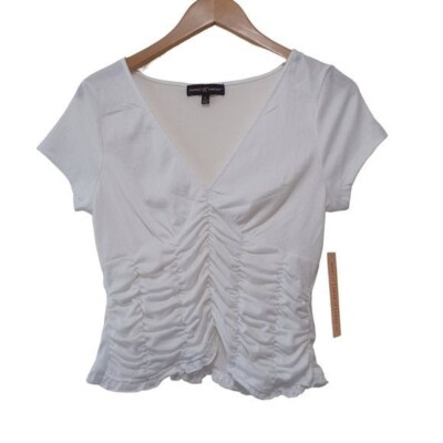 Almost Famous White Top Short Sleeve Size L