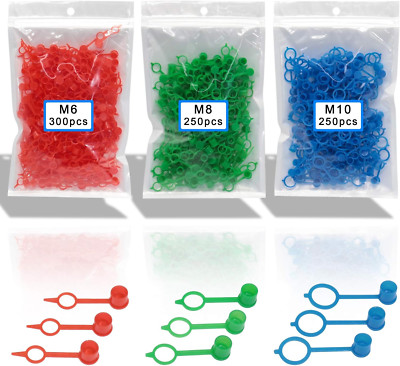 800Pcs M6 M8 M10 Polyethylene Plastic Oil Grease Gun Zerk Fitting Dust Cover Cap