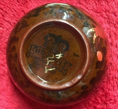 Vtg England Gibson's Staffordshire Brown Speckled Tea Cup With Gold Accents - Picture 6 of 7