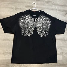 Sturgis 2014 Black Hills Rally Skull Headdress Shirt Hot Leathers Mens 3XL