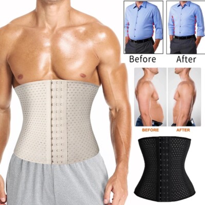 Men's Waist Trainer Body Shaper Tummy Girdle Belt Belly Fat Burner Corsets S-3XL