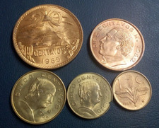 Mexican Coins 20/10/5/1 centavo AU/UNC  Lot OF 5 COINS FROM 50'S 60'S