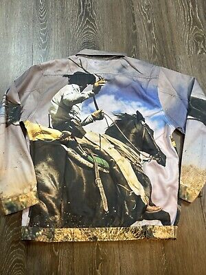 Supreme Cowboy Denim Work Jacket Size L Large Rare AOP Supreme Cowboy Denim Work Jacket Size L Large Rare AOP