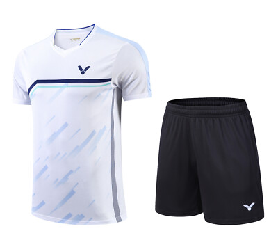 VICTOR Adult Kid Sports Suit Tennis Table Badminton Clothes Set T Shirts+shorts